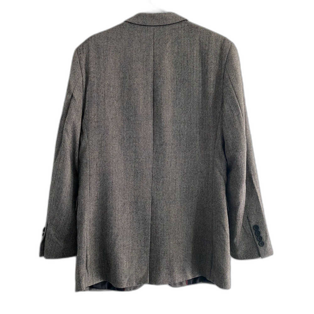 Andrew Fezza Signature Collection Blazer Lambswool Herringbone Gray Size 38R - Picture 3 of 5